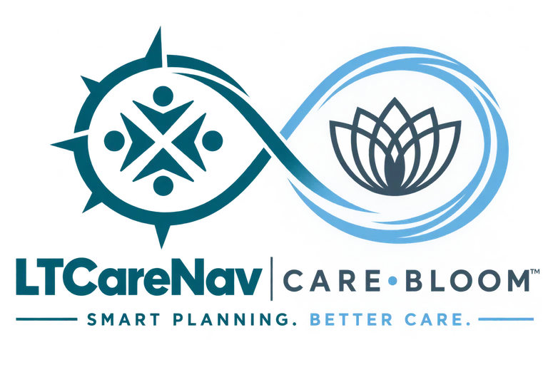 LTCareNav and Care Bloom logo
